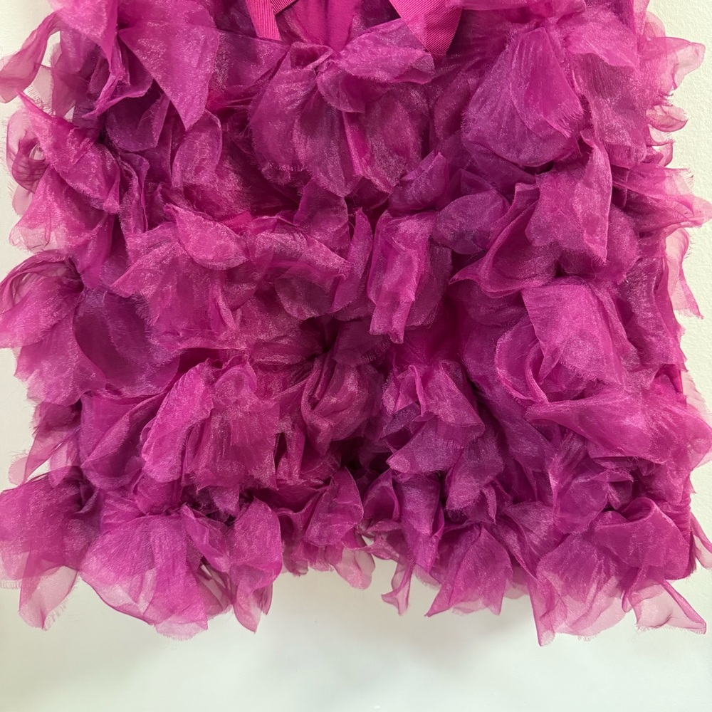 Marchesa for Neiman Marcus x Target Fuchsia Tulle Ruffle Dress Sz 8-10 100% Silk - Picture 7 of 10